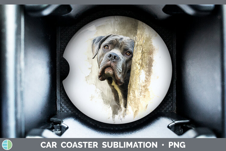 GorgeousDogs 01 Tree Peek Car Coaster design.