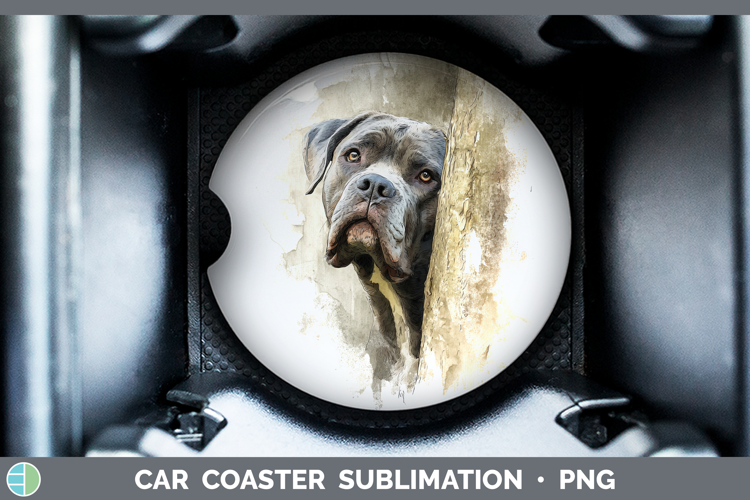 Cane Corso Dogs 01 Tree Peek Car Coaster Sublimation Design