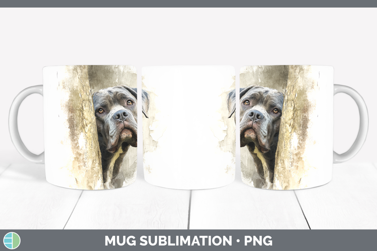Cane Corso Dogs 01 Tree Peek Mug Wrap Sublimation Design