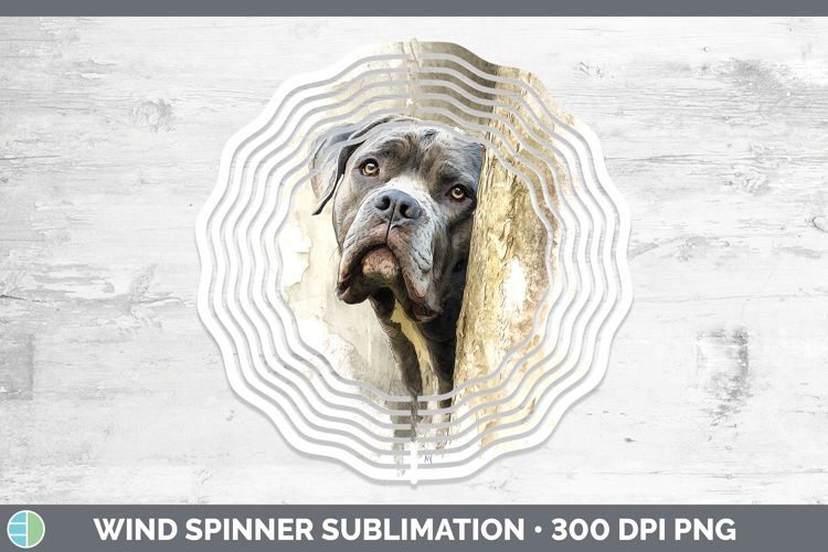 Cane Corso Dogs 01 Tree Peek Wind Spinner Sublimation Design