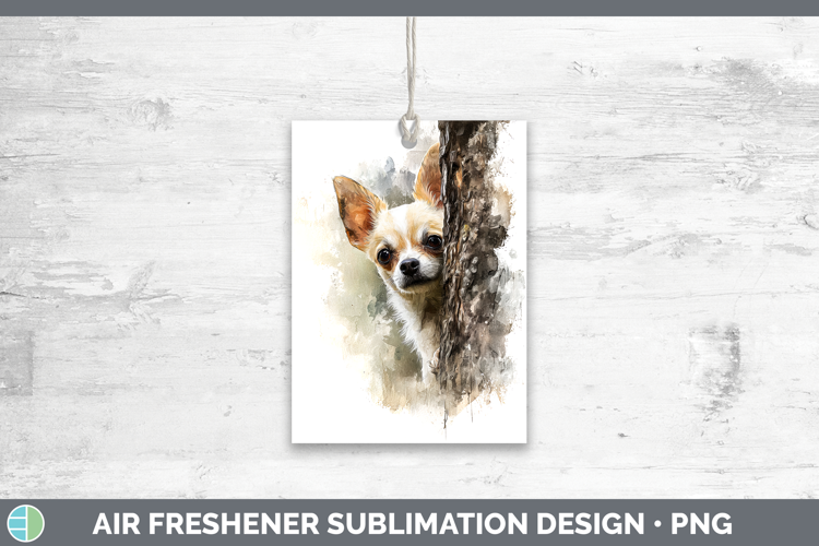 Chihuahua Dogs 01 Tree Peek Air Freshener Sublimation Design