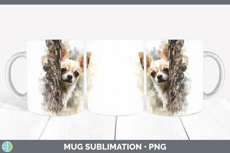 GorgeousDogs 01 Tree Peek Mug Wrap design.