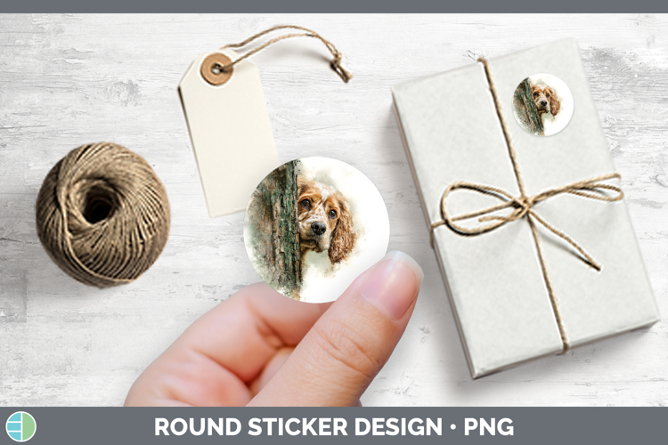 Cocker Spaniel Dogs 01 Tree Peek Stickers Design