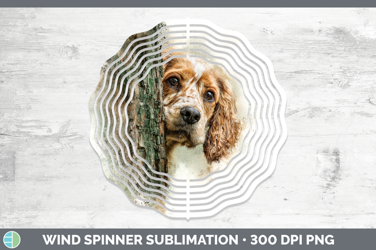 Cocker Spaniel Dogs 01 Tree Peek Wind Spinner Sublimation De