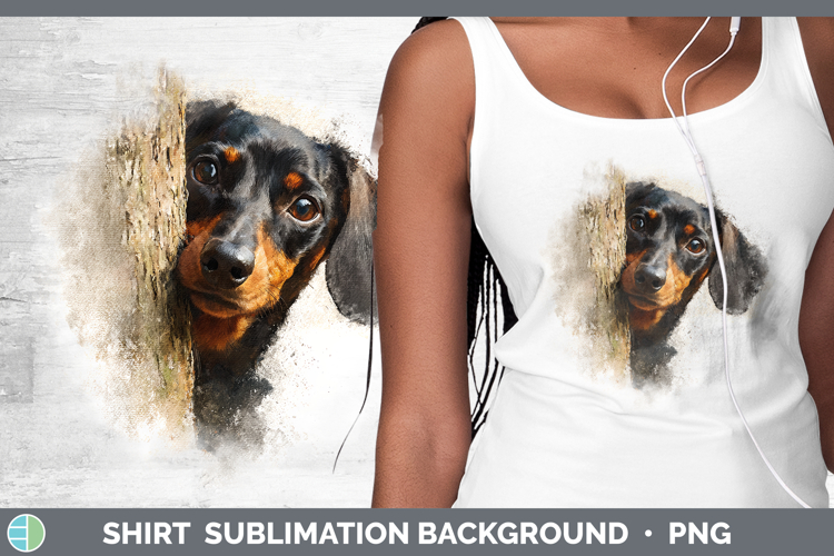 Dachshund Dogs 01 Tree Peek Shirt Sublimation Design