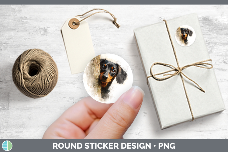 Dachshund Dogs 01 Tree Peek Stickers Design