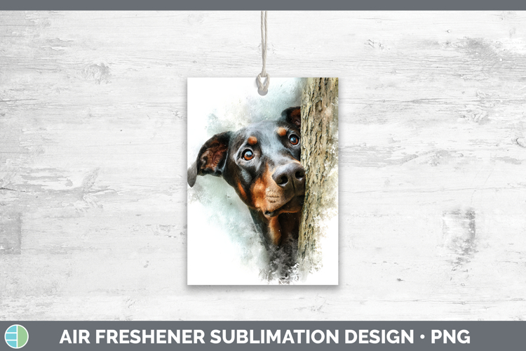 Doberman Pinscher Dogs 01 Tree Peek Air Freshener Sublimatio