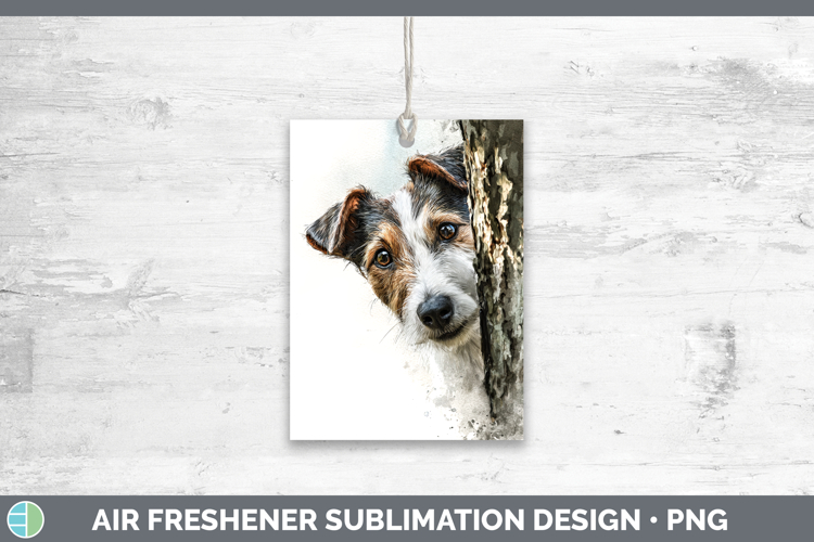 Fox Terrier Dogs 01 Tree Peek Air Freshener Sublimation Desi