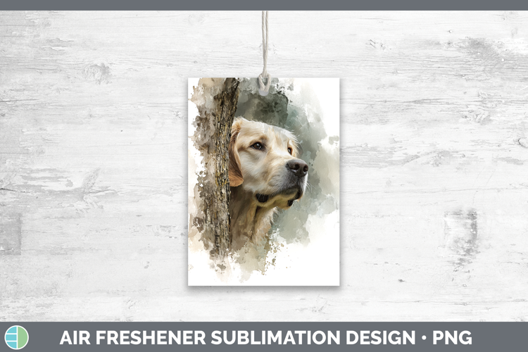 Golden Retriever Dogs 01 Tree Peek Air Freshener Sublimation