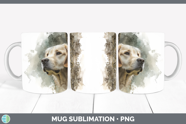 Golden Retriever Dogs 01 Tree Peek Mug Wrap Sublimation Desi