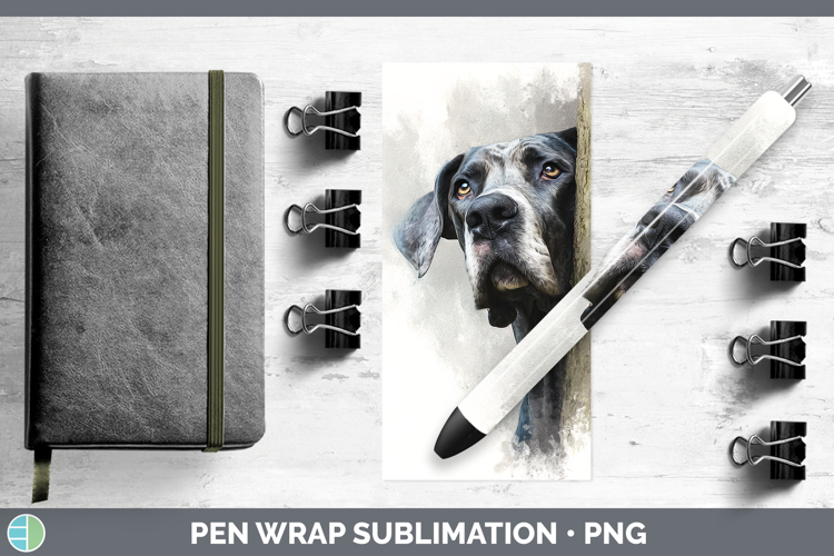 Great Dane Dogs 01 Tree Peek Pen Wrap Sublimation Design