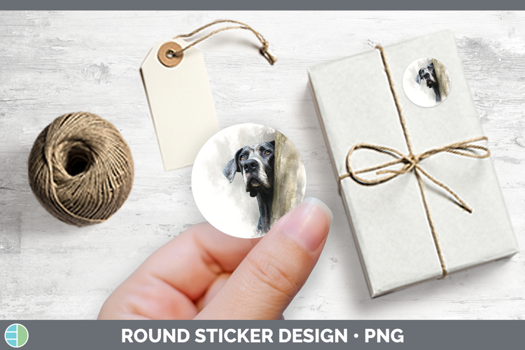 Great Dane Dogs 01 Tree Peek Stickers Design