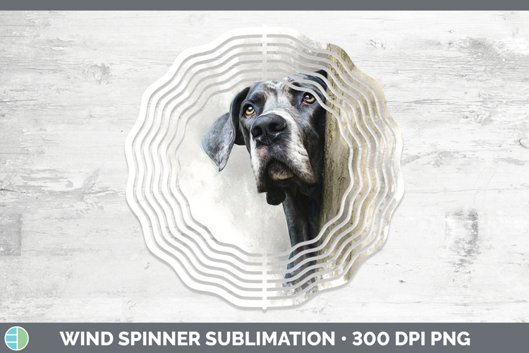 Great Dane Dogs 01 Tree Peek Wind Spinner Sublimation Design