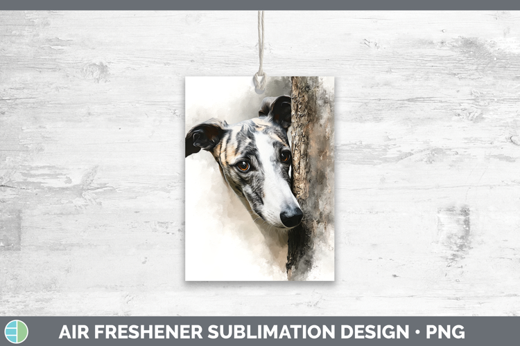Greyhound Dogs 01 Tree Peek Air Freshener Sublimation Design