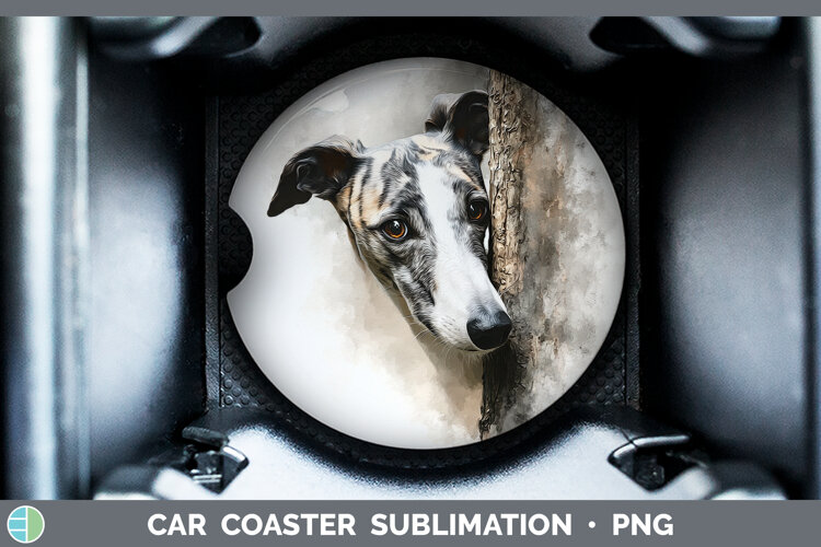 GorgeousDogs 01 Tree Peek Car Coaster design.