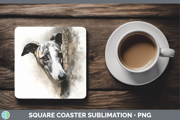 GorgeousDogs 01 Tree Peek Square Coaster design.
