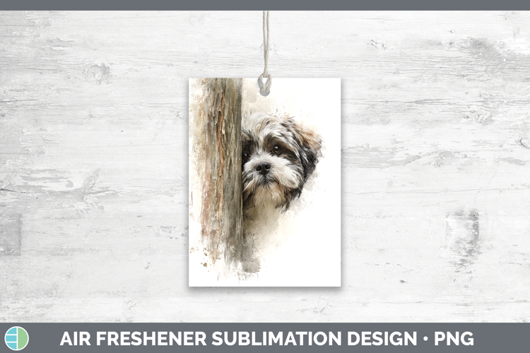 Lhasa Apso Dogs 01 Tree Peek Air Freshener Sublimation Desig