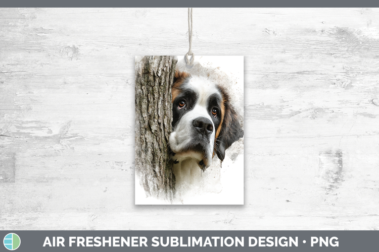 Saint Bernard Dogs 01 Tree Peek Air Freshener Sublimation De