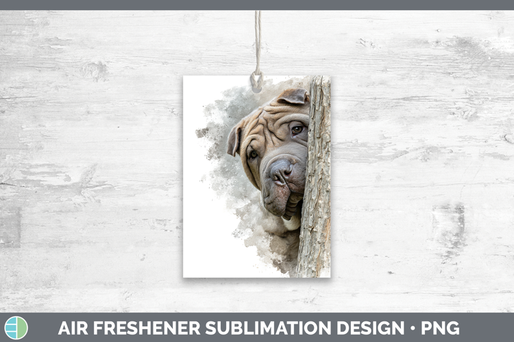Shar Pei Dogs 01 Tree Peek Air Freshener Sublimation Design