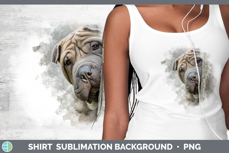 Shar Pei Dogs 01 Tree Peek Shirt Sublimation Design