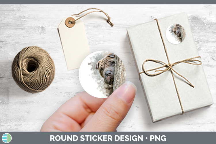 Shar Pei Dogs 01 Tree Peek Stickers Design