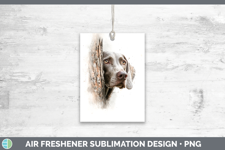 Weimaraner Dogs 01 Tree Peek Air Freshener Sublimation Desig