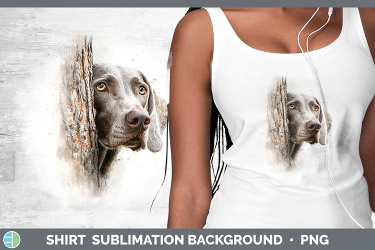 Weimaraner Dogs 01 Tree Peek Shirt Sublimation Design