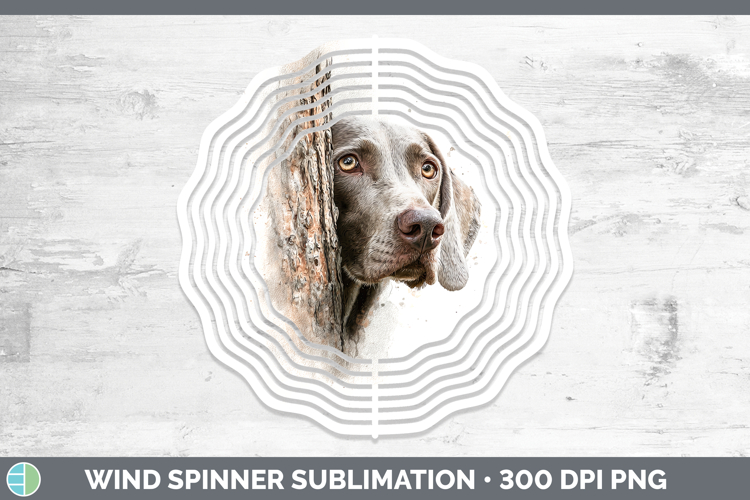 Weimaraner Dogs 01 Tree Peek Wind Spinner Sublimation Design