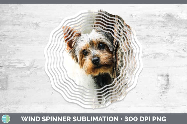 Yorkshire Terrier Dogs 01 Tree Peek Wind Spinner Sublimation