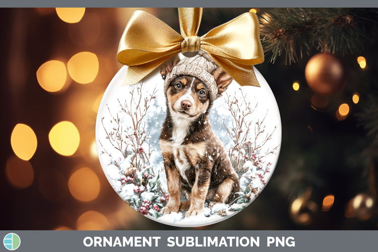Australian Kelpie Dogs 01 Winter Knit Hat Ornament Sublimati
