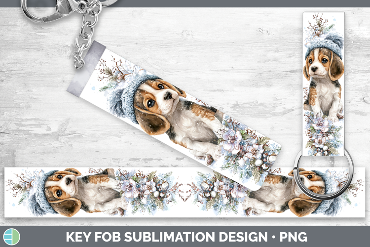 Beagle Dogs 01 Winter Knit Hat Key Fob Sublimation Design