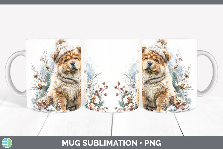 GorgeousDogs 01 Winter Knit Hat Mug Wrap design.