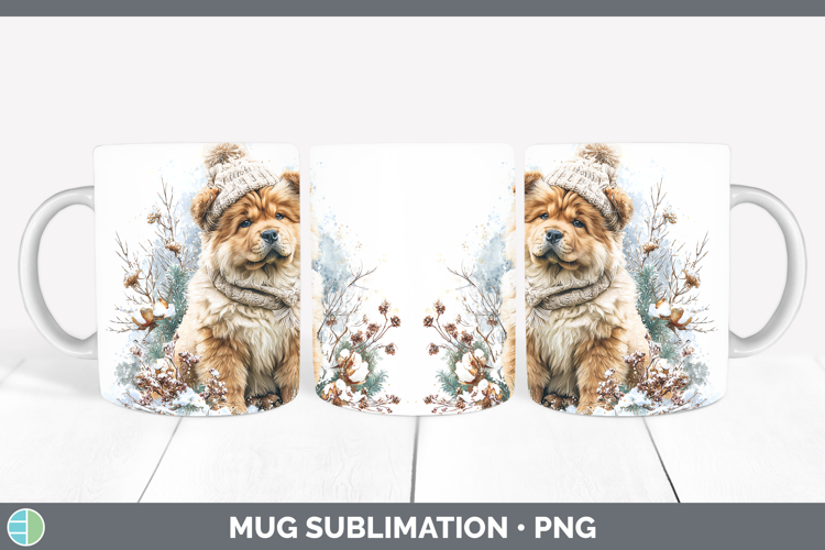 Chow Chow Dogs 01 Winter Knit Hat Mug Wrap Sublimation Desig