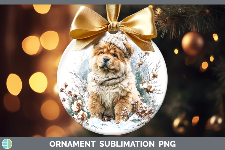 Chow Chow Dogs 01 Winter Knit Hat Ornament Sublimation Desig