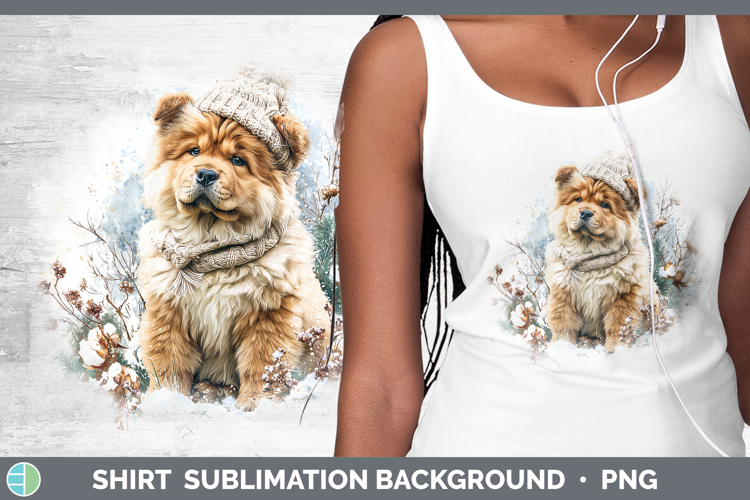 Chow Chow Dogs 01 Winter Knit Hat Shirt Sublimation Design