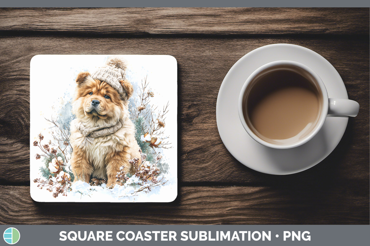 Chow Chow Dogs 01 Winter Knit Hat Square Coaster Sublimation