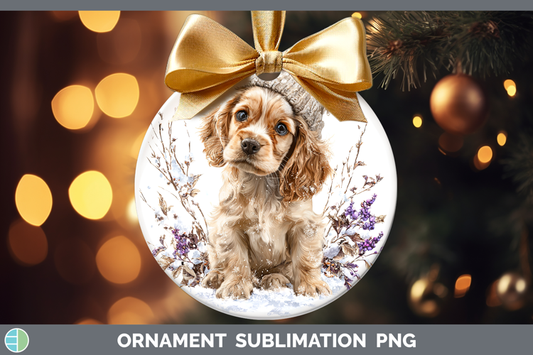 Cocker Spaniel Dogs 01 Winter Knit Hat Ornament Sublimation