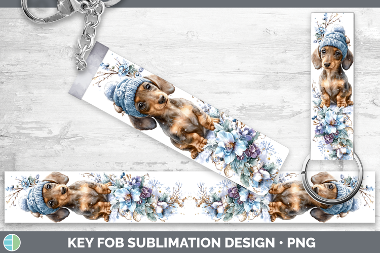 Dachshund Dogs 01 Winter Knit Hat Key Fob Sublimation Design
