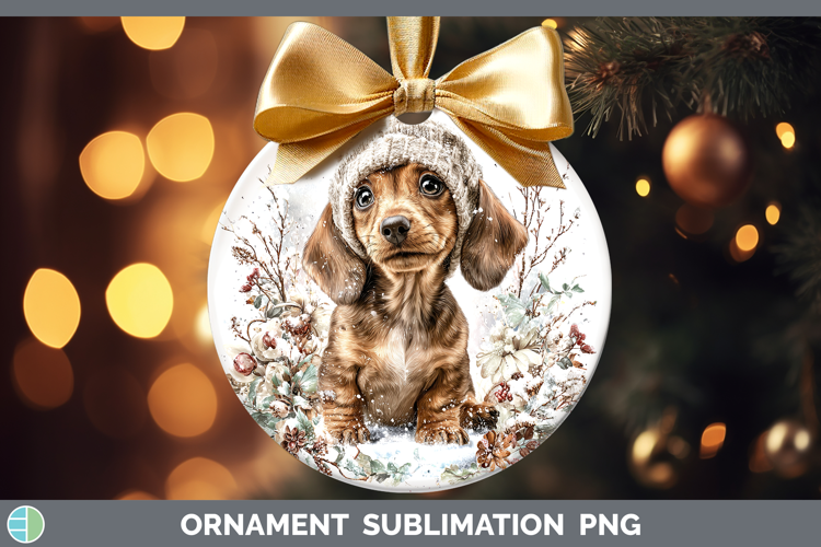 Dachshund Dogs 01 Winter Knit Hat Ornament Sublimation Desig