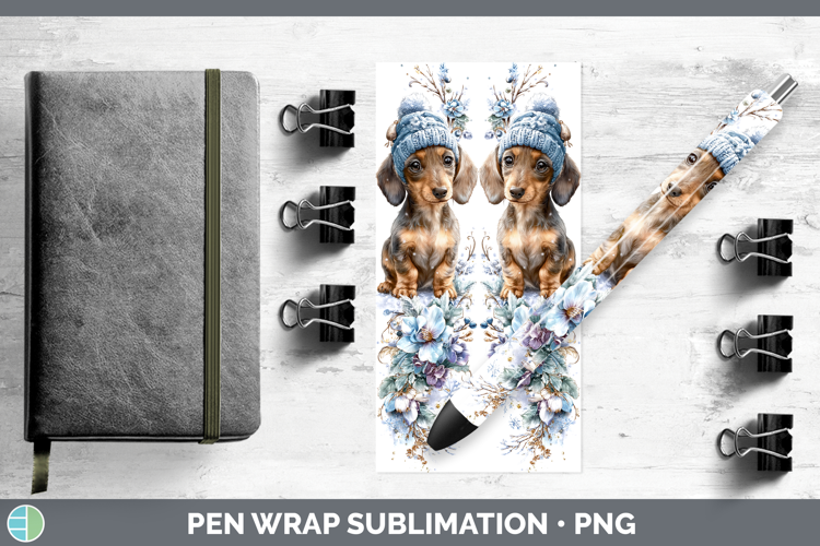 Dachshund Dogs 01 Winter Knit Hat Pen Wrap Sublimation Desig
