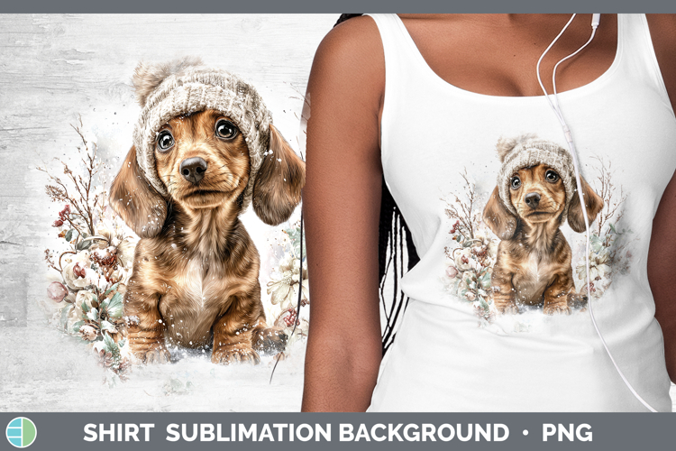 Dachshund Dogs 01 Winter Knit Hat Shirt Sublimation Design