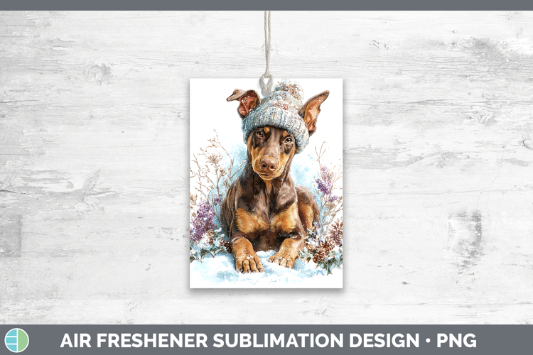 Doberman Pinscher Dogs 01 Winter Knit Hat Air Freshener Subl