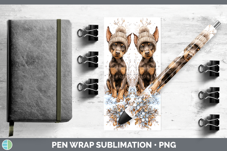 Doberman Pinscher Dogs 01 Winter Knit Hat Pen Wrap Sublimati