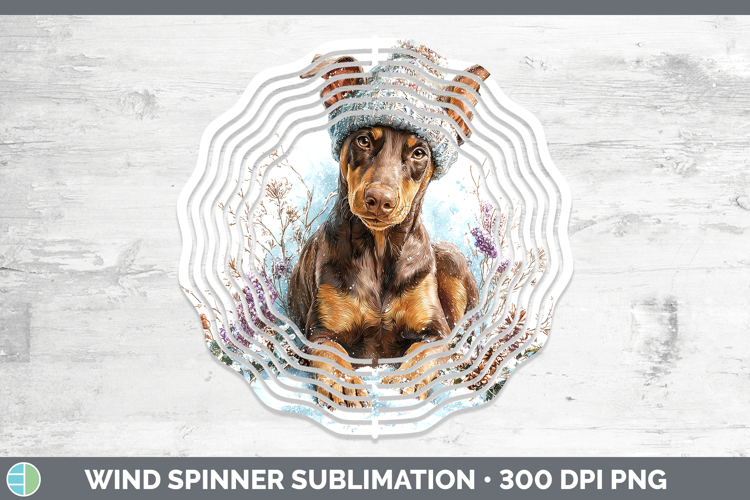Doberman Pinscher Dogs 01 Winter Knit Hat Wind Spinner Subli