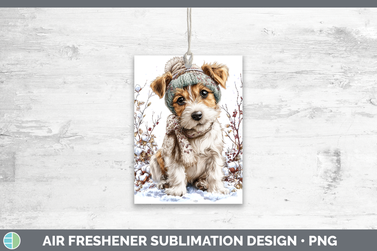 Fox Terrier Dogs 01 Winter Knit Hat Air Freshener Sublimatio