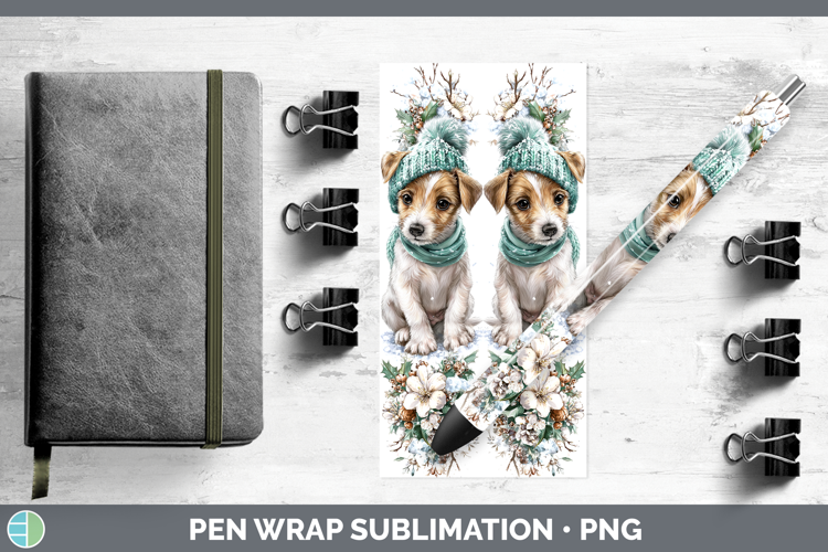 Fox Terrier Dogs 01 Winter Knit Hat Pen Wrap Sublimation Des