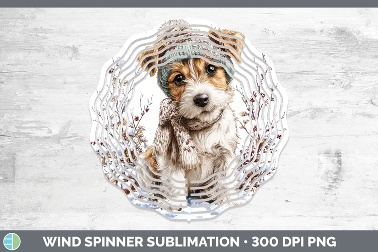 Fox Terrier Dogs 01 Winter Knit Hat Wind Spinner Sublimation