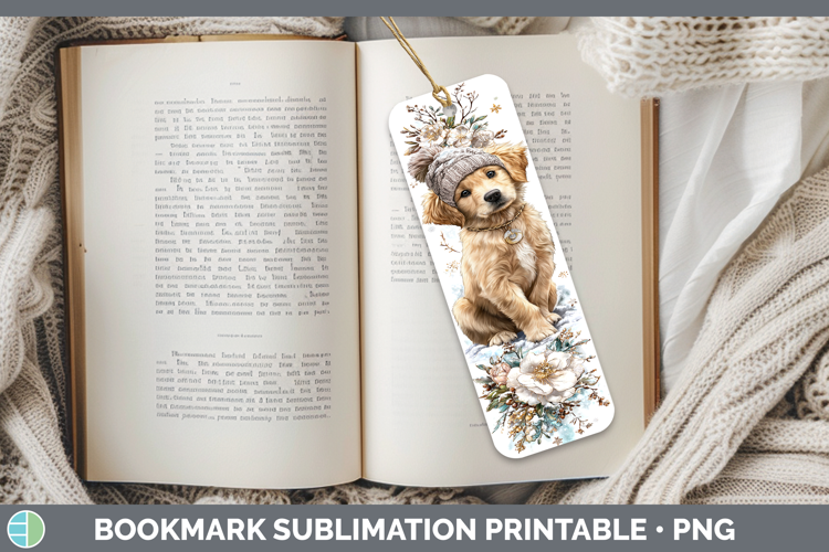 Golden Retriever Dogs 01 Winter Knit Hat Bookmark Sublimatio