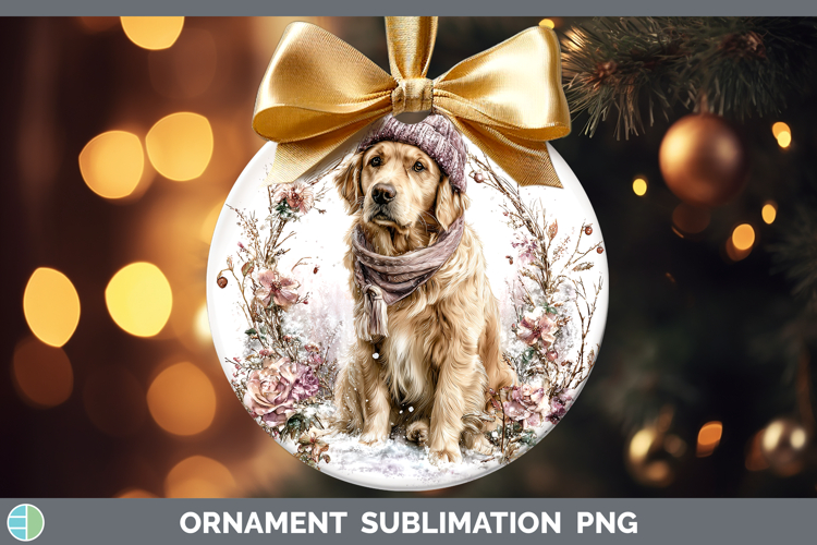Golden Retriever Dogs 01 Winter Knit Hat Ornament Sublimatio