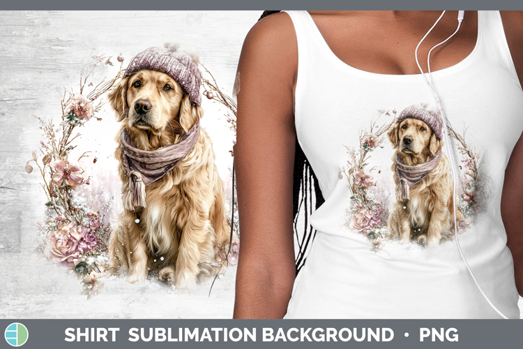 Golden Retriever Dogs 01 Winter Knit Hat Shirt Sublimation D